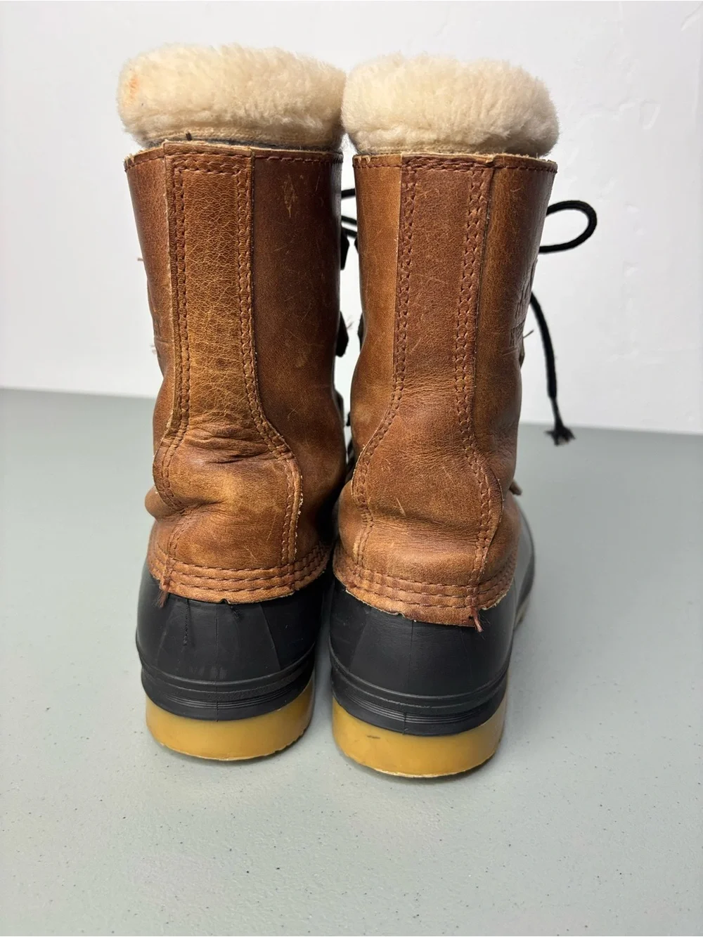 Kamik Everest Women's Snow Boot Winter Shearling Size 9M Leather Duck Boot Brown